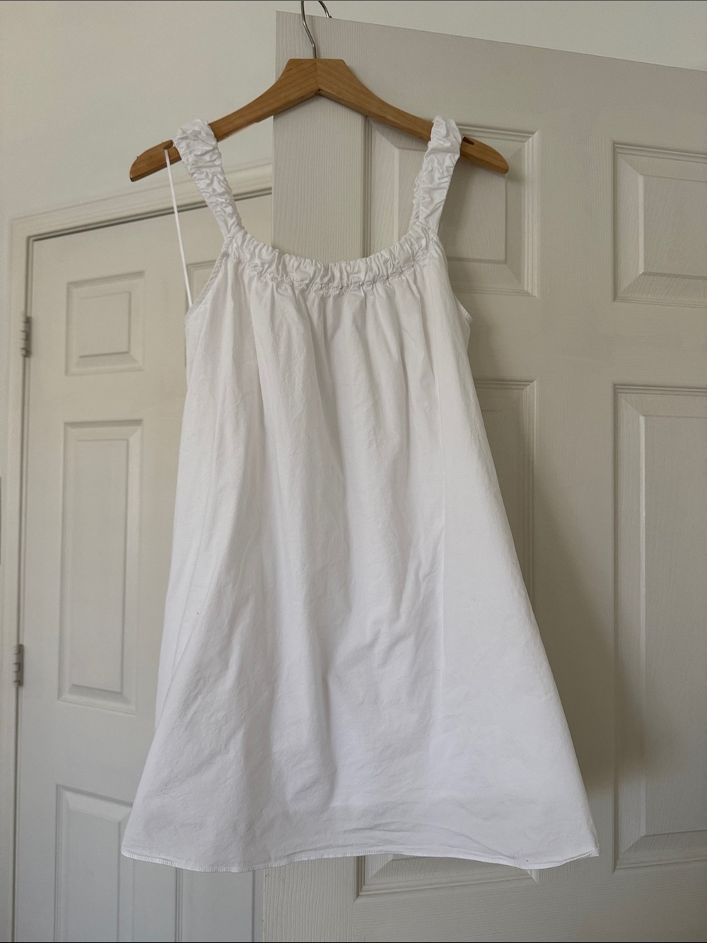 White cotton Babydoll swing mini dress